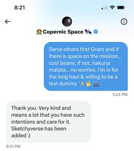 SketchyVerse aka CircumFUSION Draft copy text confirmation of integration into Copernic Cargo image