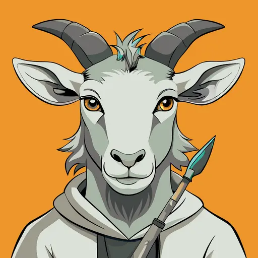 Goat with Artist Paintbrush image