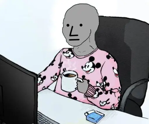 wojak mickey pajamas computer image