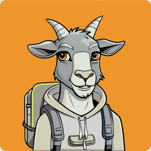 Goat with Neon Backpack image