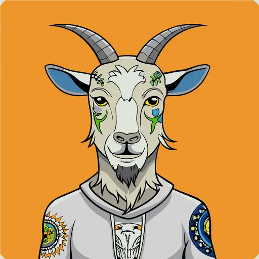 Goat with Neon Tattoos image